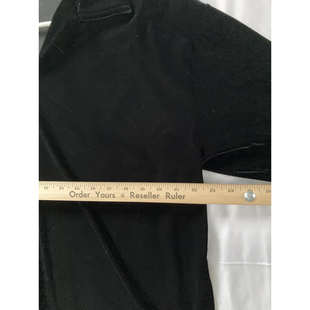 Vtg. Beija Flor Shirt Women XL Black Velvet Stretch Tunic Top Long Sleeve USA - Picture 9 of 12